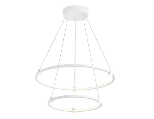 Люстра подвесная LED FL5505 Ambrella light белая на 1 лампа, основание белое в стиле современный хай-тек кольца